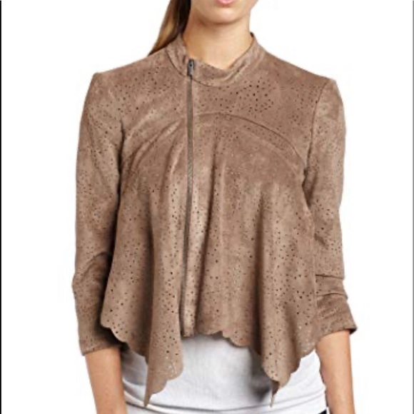 BCBGMAXAZRIA Bri Perforated Faux Suede Jacket - Picture 1 of 8